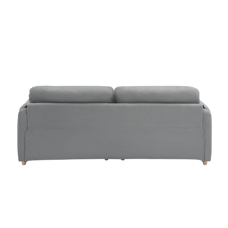 79.50 inches long, Teddy Cotton Linen Sofa Fabric, with metal conical long legs, metal strip matching, stylish and simple