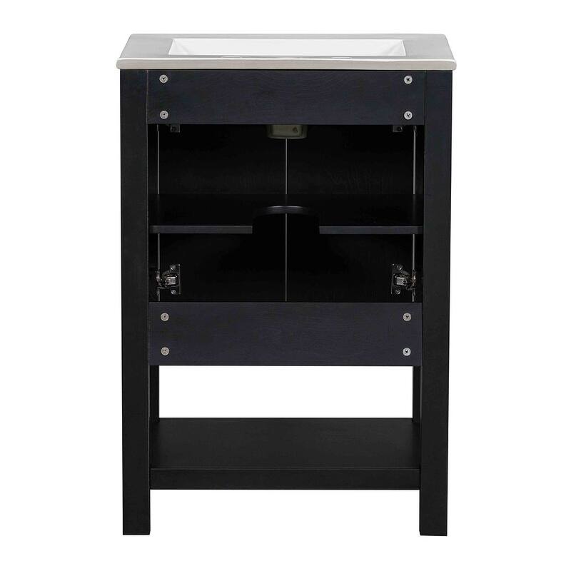 24"/36" Antique Finish Bathroom Vanity Cabinet with Ceramic Sink