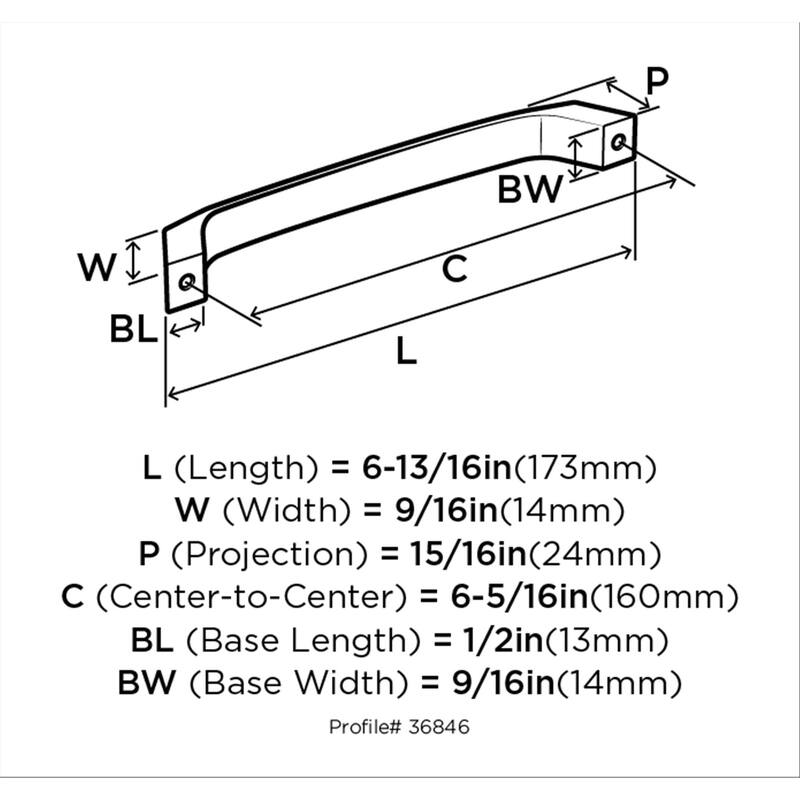 Premise 6-5/16 in (160 mm) Center-to-Center Champagne Bronze Cabinet Pull - 6.3125