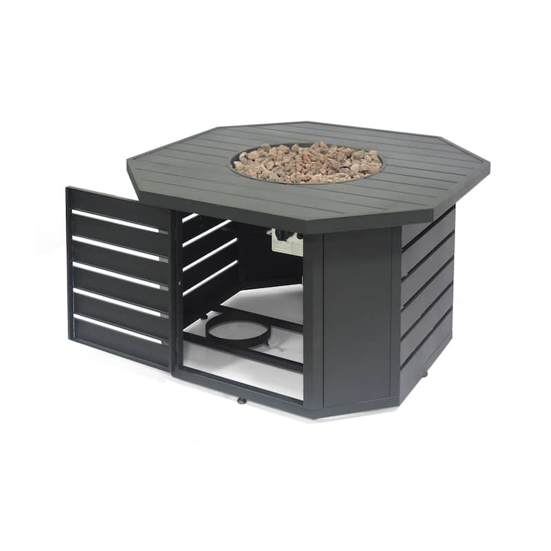 Rene Outdoor 50,000 BTU Octagonal Iron Fire Pit by Christopher Knight Home - N/A