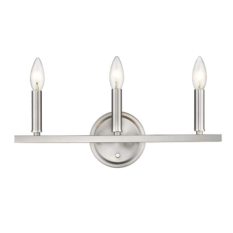 Modern 3-Light Silver Wall Sconce with E12 Base and Round Backplate for Bedroom or Hallway - 6.63" H x 18" W x 4" D