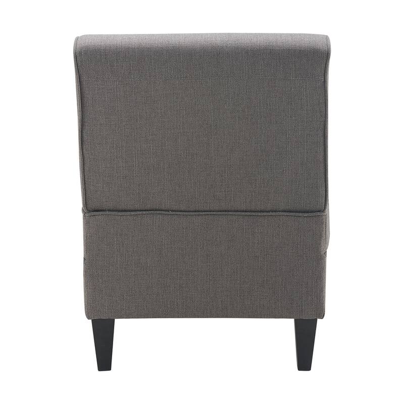 Serta Copenhagen Tufted Armless Accent Chair with Cushioned Seat and Padded Back, Slipper Chair, Compact Profile, Sleek Lines