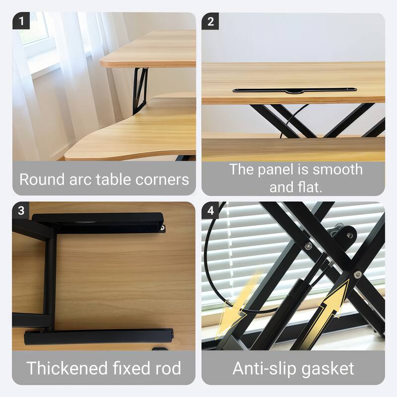 32 Inch Desk Converter Height Adjustable Sit to Stand Desk Riser with Keyboard Tray for Dual Monitor Laptop