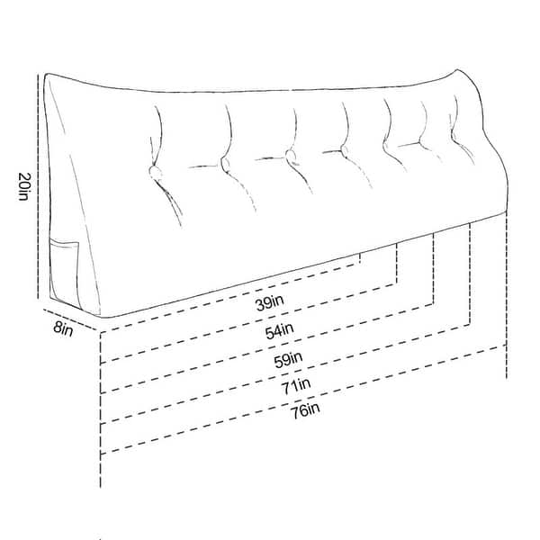 dimension image slide 2 of 3, WOWMAX Bed Rest Wedge Reading Pillow Headboard Back Support Cushion