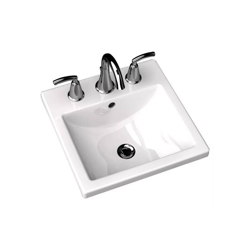 American Standard Studio Carre 16-3/8" Drop In Porcelain Bathroom Sink