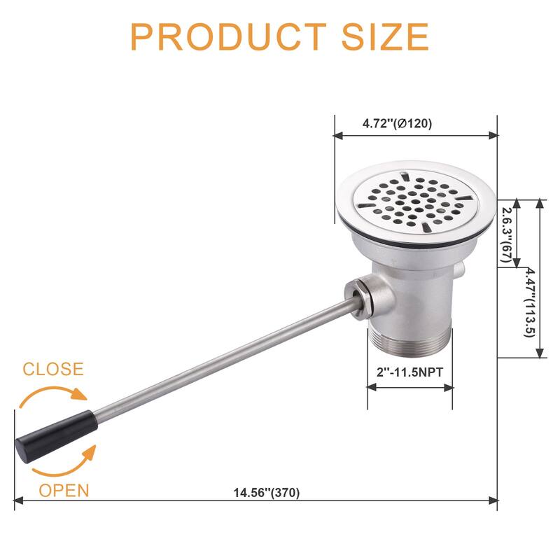 WOWOW 3-1/2 in. Sink Opening Waste Drain Valve