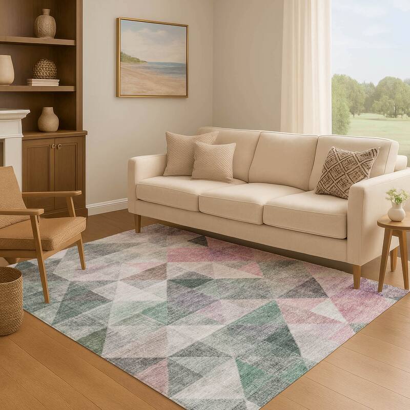 Premium Washable Super Soft Contemporary Mosaic Mayfield Rug