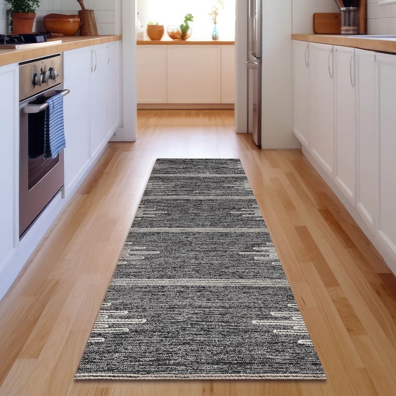 Premium Washable Super Soft Modern Century Mayfield Rug - Charcoal - 2' 3" x 7' 6" - Runner