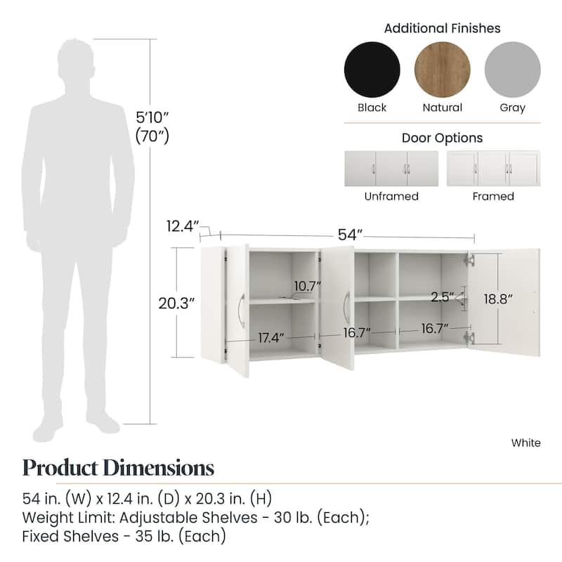 Systembuild Evolution Lonn 54" Wide Wall Cabinet