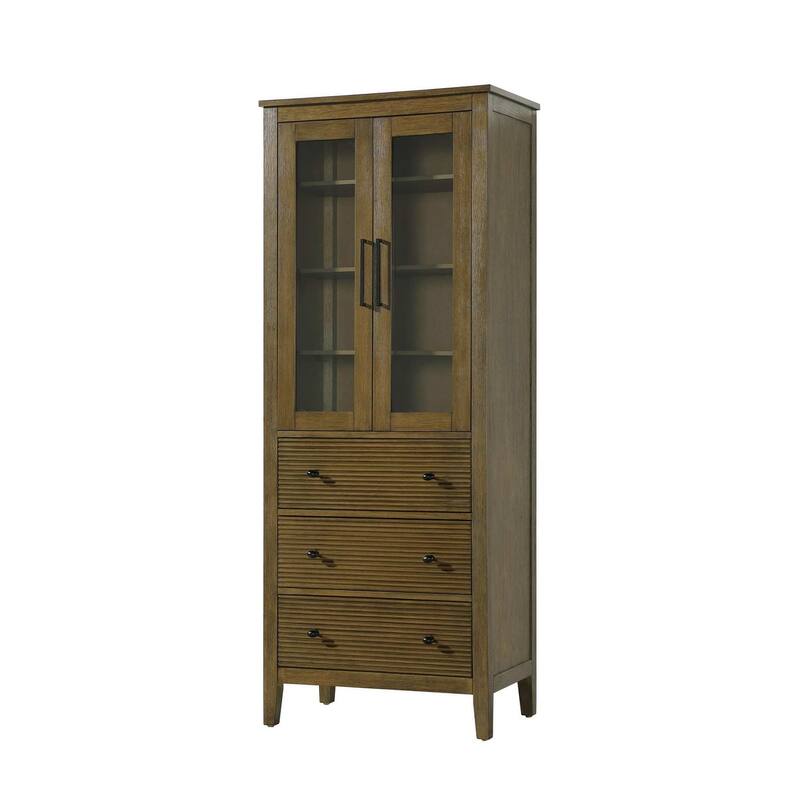 Kensington 16-28 Inch Bath Storage Glass Cabinet