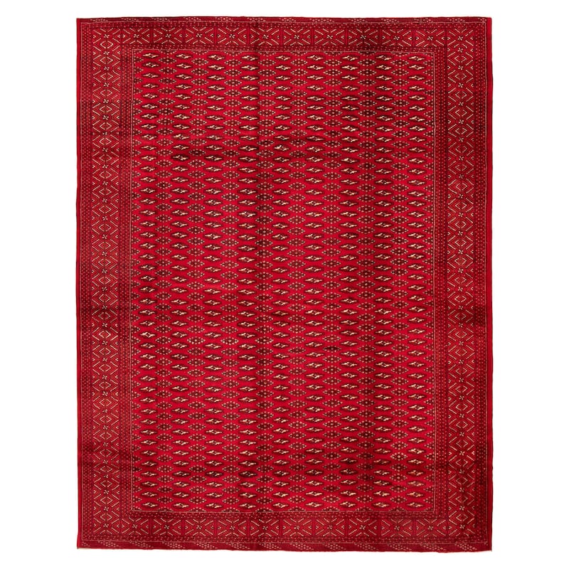 ECARPETGALLERY Hand-knotted Teimani Red Wool Rug - 9'9 x 12'7 - 9'9 x 12'7 - Red