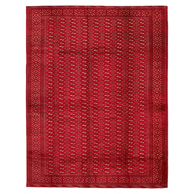 ECARPETGALLERY Hand-knotted Teimani Red Wool Rug - 9'9 x 12'7