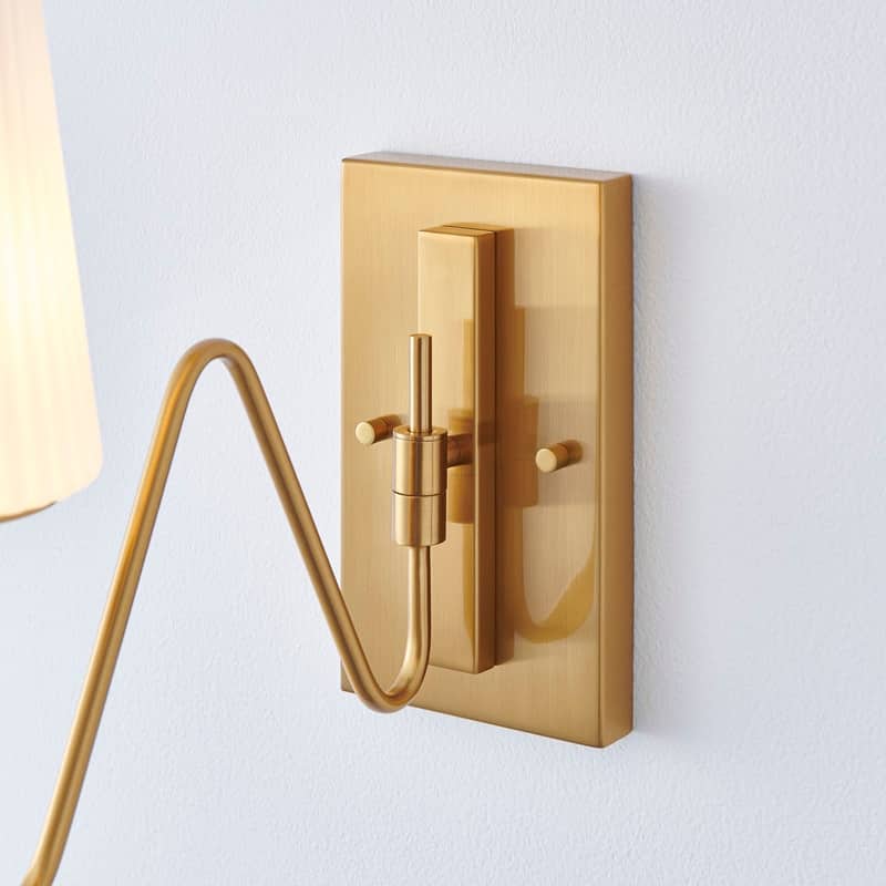 KAWOTI Modern Glam Wall Sconce with Adjustable Arm - W5.13" x D15" x H13.75"