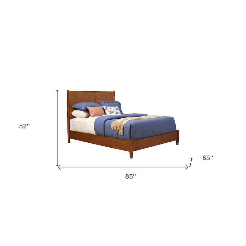 HomeRoots Brown Solid Wood Queen Bed Frame