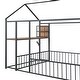 preview thumbnail 16 of 15, Black Full Size Metal House Bed Frame w/Desk Power Outlets USB Ports