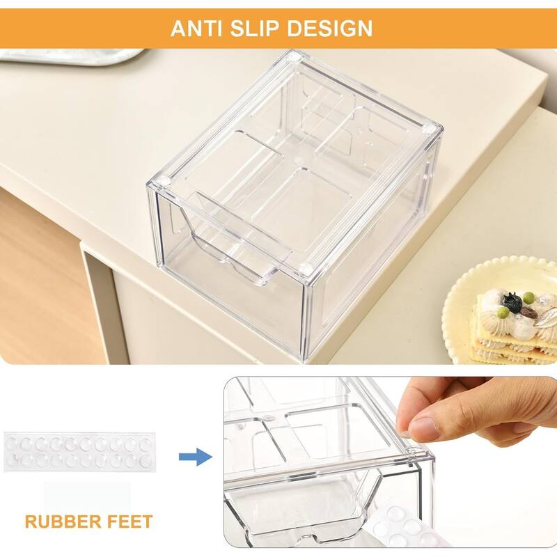 Stackable Makeup Organizer Storage Drawers Set of 6