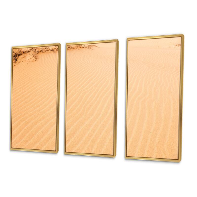 Designart "Rippled Sand In The Desert I" Traditional Framed Art Set of