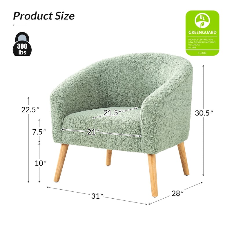 Sheila Modern 30"W Boucle Armchair with Solid Wood Legs Set of 2 by HULALA HOME