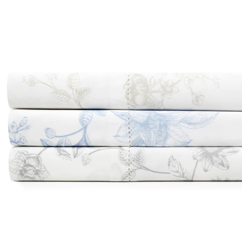 Printed Design Cotton Collection 400TC Hemstitch Garden Bouquet Collection