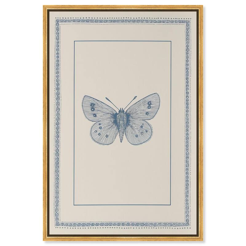Blue Butterfly I Canvas by Art Remedy - Gold - 30" x 45"