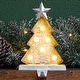 preview thumbnail 12 of 44, Glitzhome 7.5" H Christmas Silver LED Tree Star Gift Box Heavy Duty Stocking Holders Mantel Ornament