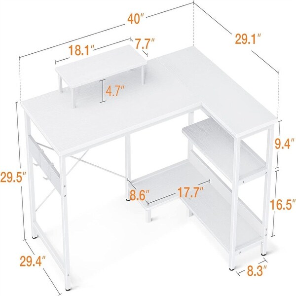40 in l shaped desk sale