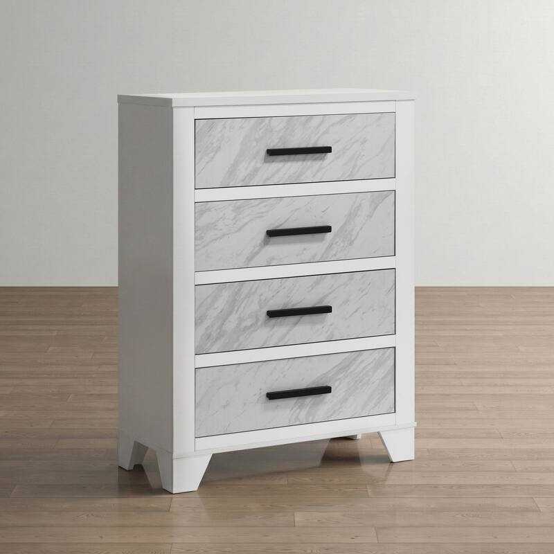Furniture of America Loris Modern White Wood 4-Drawer Chest - White
