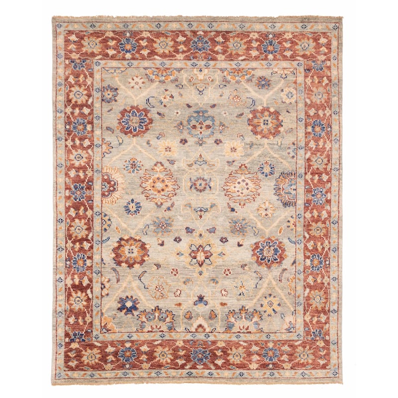 ECARPETGALLERY Hand-knotted Jules Serapi Grey Wool Rug - 8'0 x 9'10