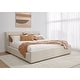 preview thumbnail 3 of 8, Louis Upholstered Platform Bed in Natural Linen
