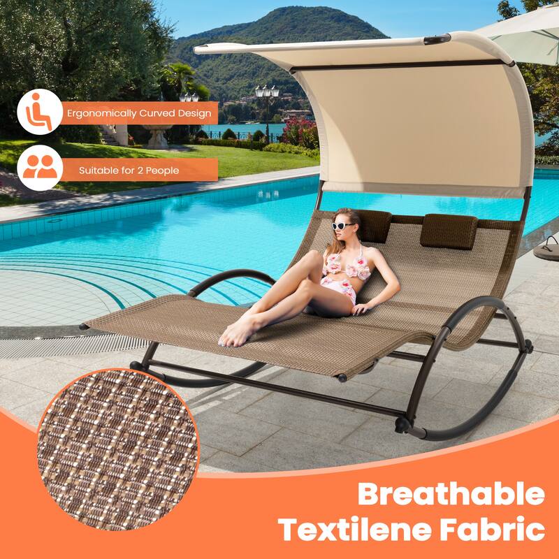 Outdoor Patio Double Chaise Lounge Chair