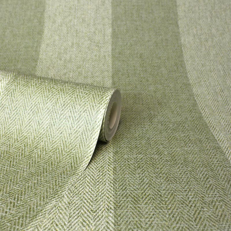 Fine Decor Finn Green Chevron Stripe Wallpaper