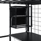 preview thumbnail 23 of 34, Gaming Metal Loft Bed with Built-in Work Station & Wardrobe, Heavy Duty Loft Bed Frame with Storage Staircase and LED Lights