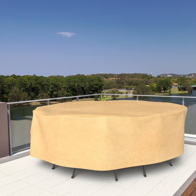 Budge Oval Table and Chairs Combo Cover, All-Seasons, Nutmeg