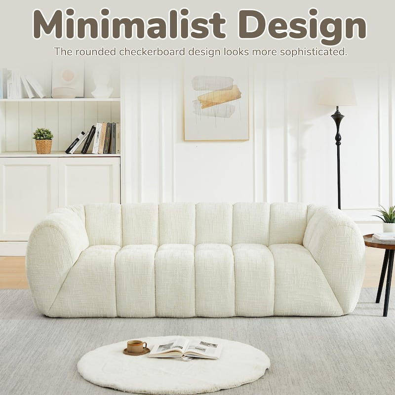 86.5" 3-Seater Chenille Pure Foam Sofa