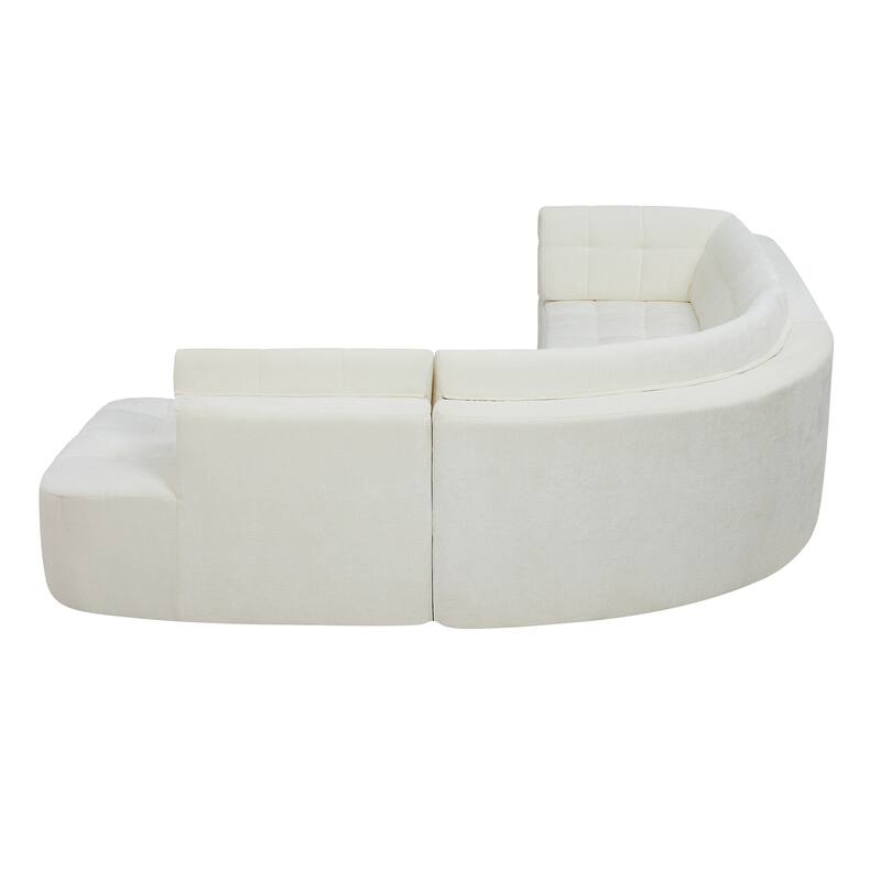 L Shaped Modern Modular Sectional Curved Sofa, Minimalist Cloud Couch Boneless Couches with Chaise