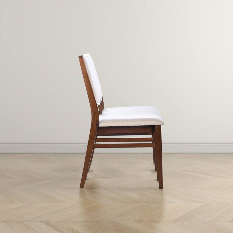 Sora Solid Wood Japandi Style Linen Dining Chair (Set of 2)