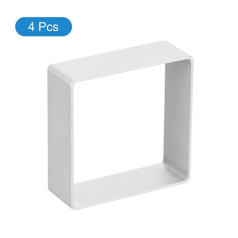 4pcs Metal Cookie Cutters Set, Aluminum Alloy Square Cookie Cutter, Silver