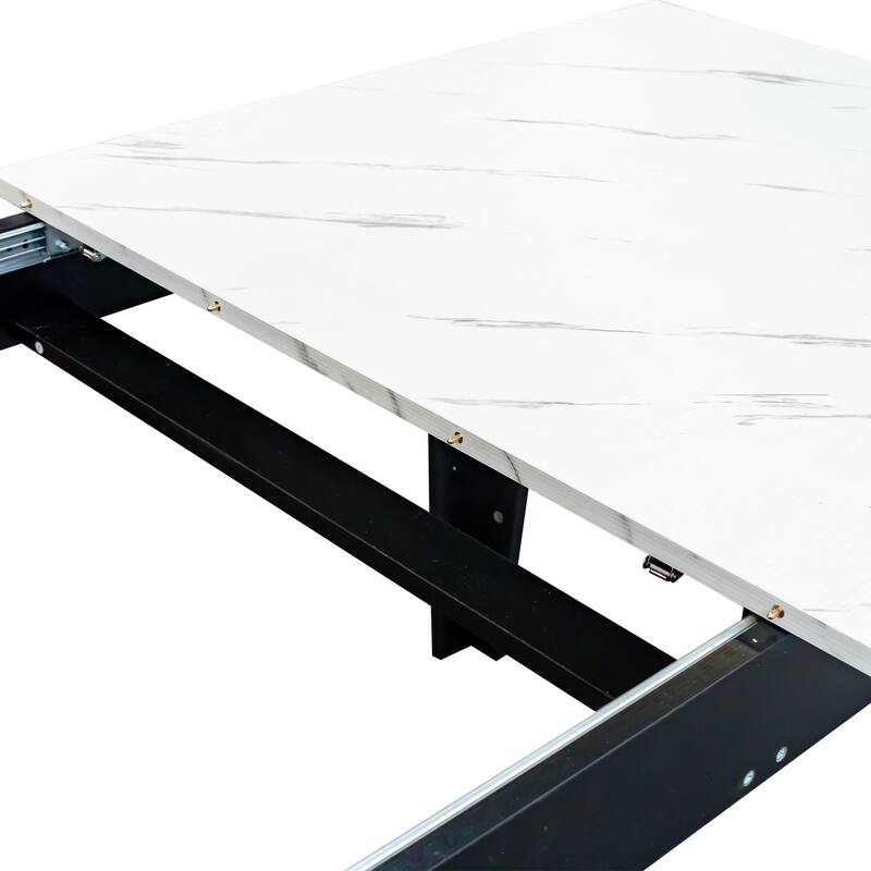 Dining Table, 106.3 in Large Extendable Kitchen Table