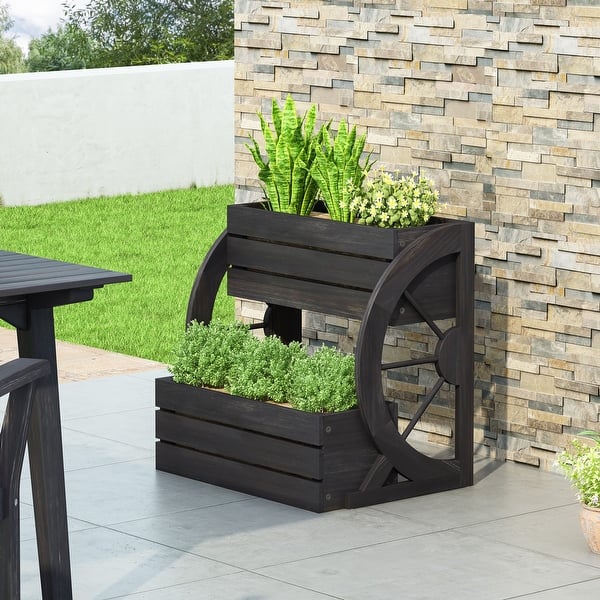 slide 2 of 9, Soledad Outdoor Planter by Christopher Knight Home Dark Grey