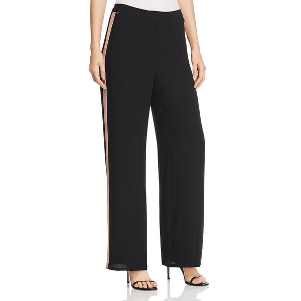 Eileen Fisher Womens Straight Leg Pants Silk High-Waist - Black. Opens flyout.