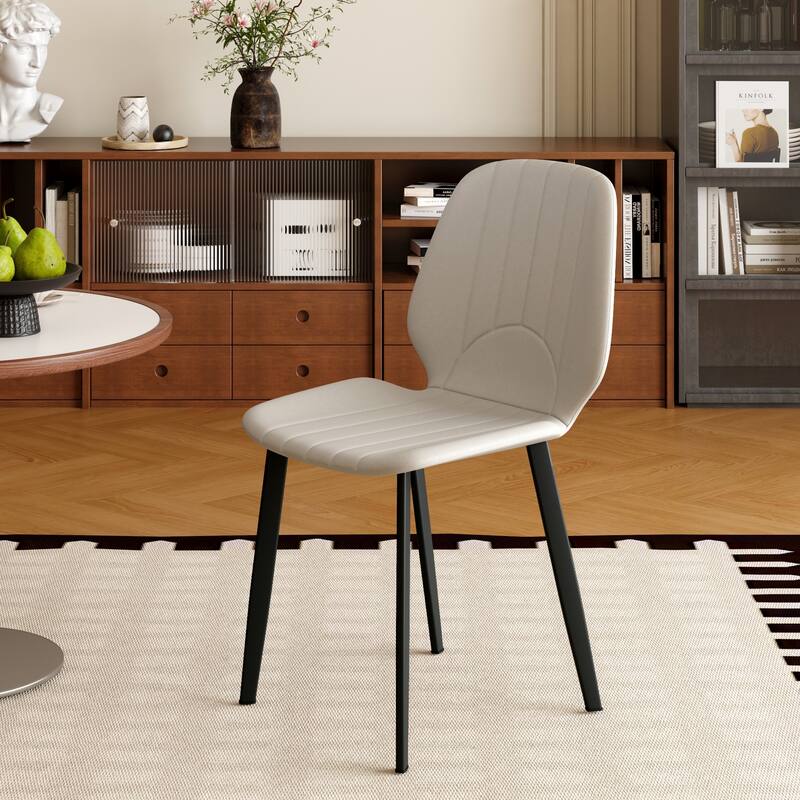 Modern Dining Chair Living Room Black Metal Leg Dining Chair, 4pcs