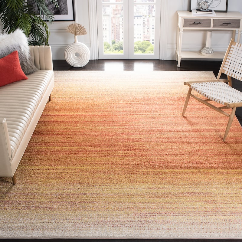 SAFAVIEH Adirondack Muzeyyen Ombre Distressed Rug - 11' x 15' - Orange/Red
