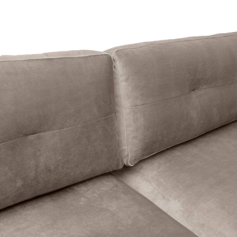 Michalina 84" Fabric or Velvet 3 Seater Sofa with Black Metal Legs