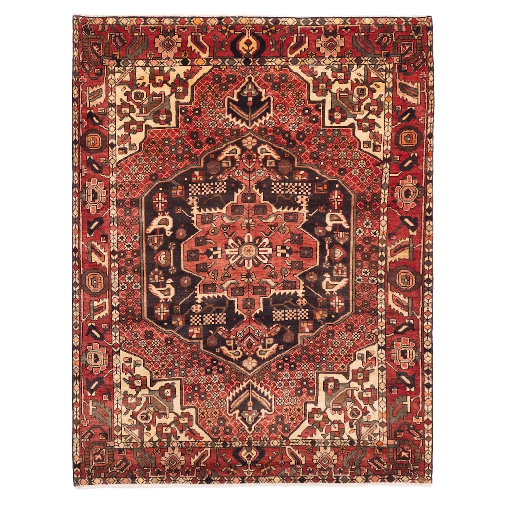 ECARPETGALLERY Hand-knotted Kayseri Vintage Red Wool Rug - 5'4 x 6'11