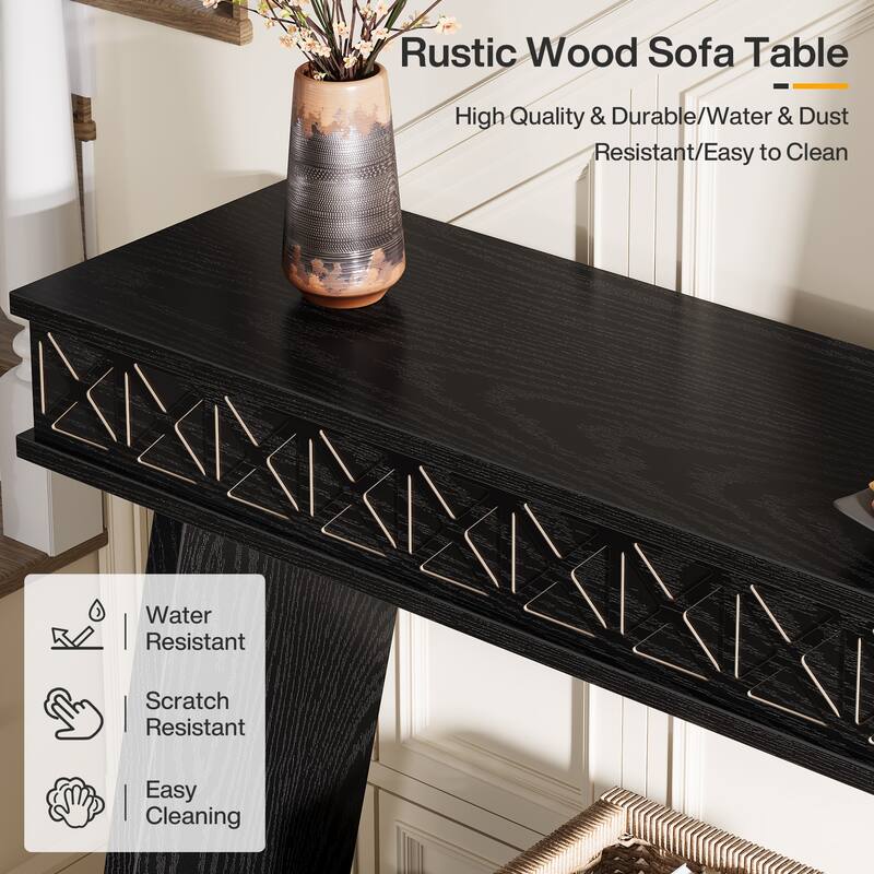 70.87 Inch Entryway Table, Narrow Console Table with Storage