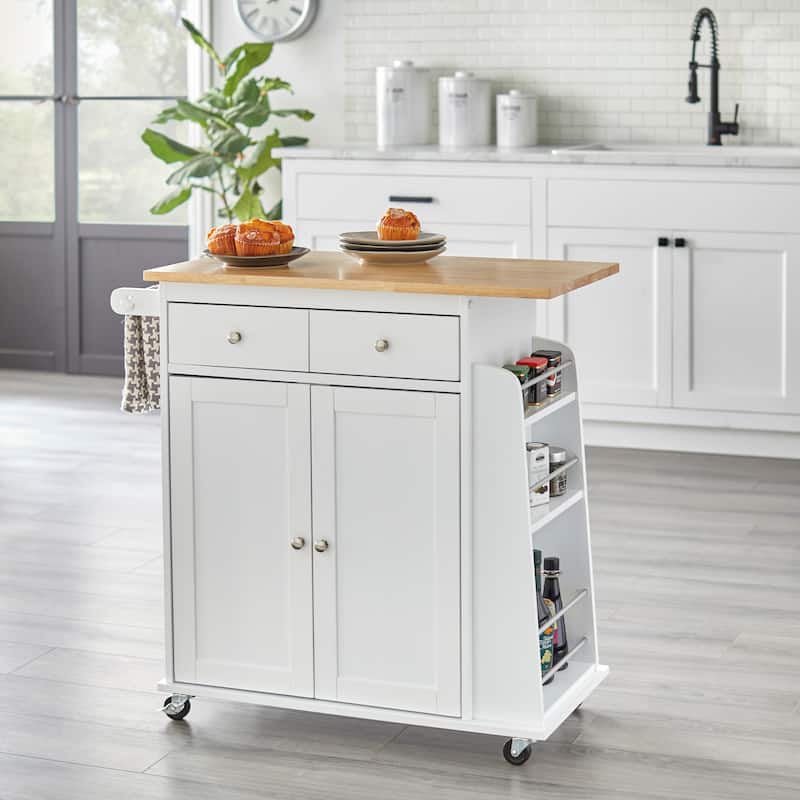 Simple Living White Sonoma Kitchen Cart - White