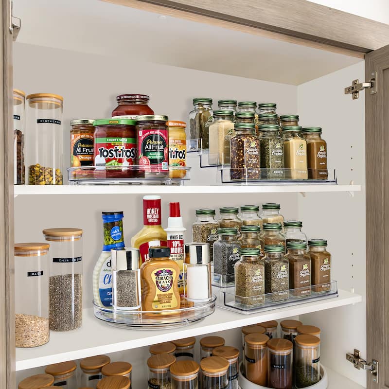 Sorbus Spices Organizer Set with Lazy Susan and 3-Tier Spice Shelf - 10" L x 9.25" W x 4" H