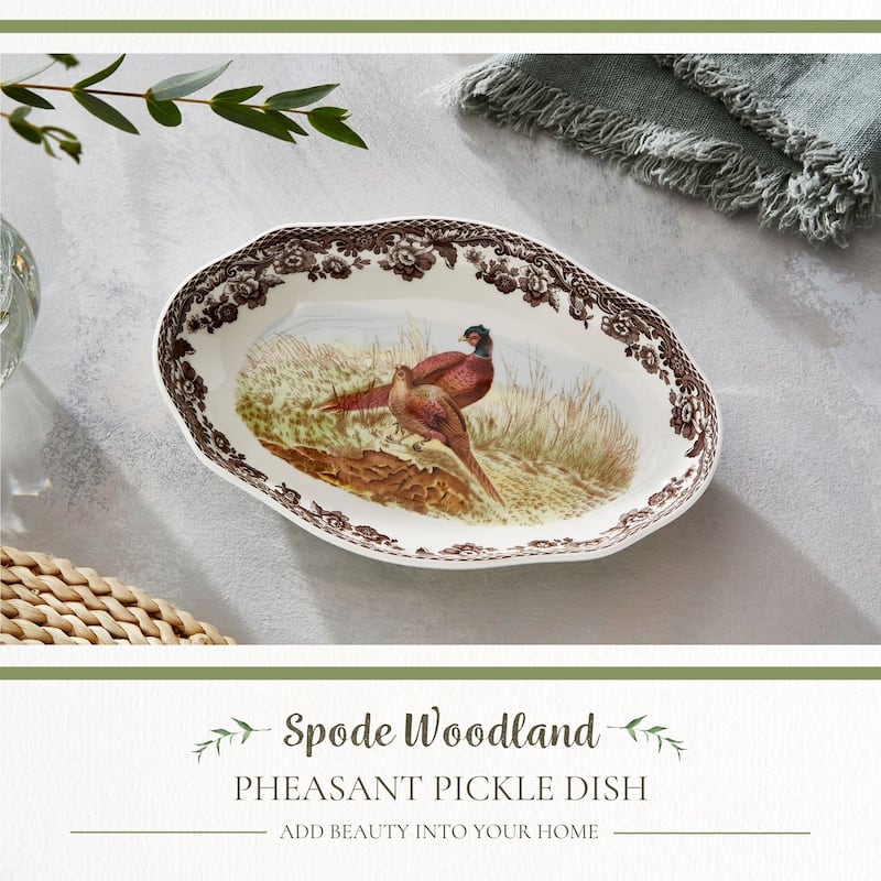 Spode Woodland Pickle Side Dish - 8.5 Inch