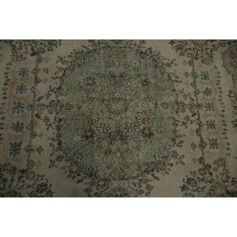Hand Knotted Oriental 100% Wool Carpet Transitional Floral Beige & Ivories Anatolian Area Rug - 9' 11'' X 6' 4''