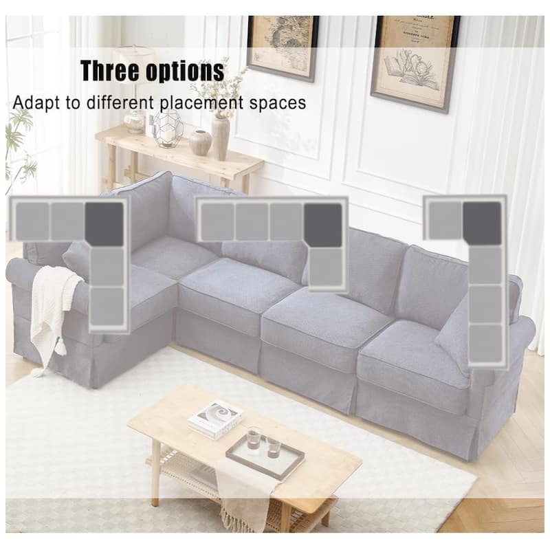 Modern Upholstered Modular L-shaped Sectional Sofa
